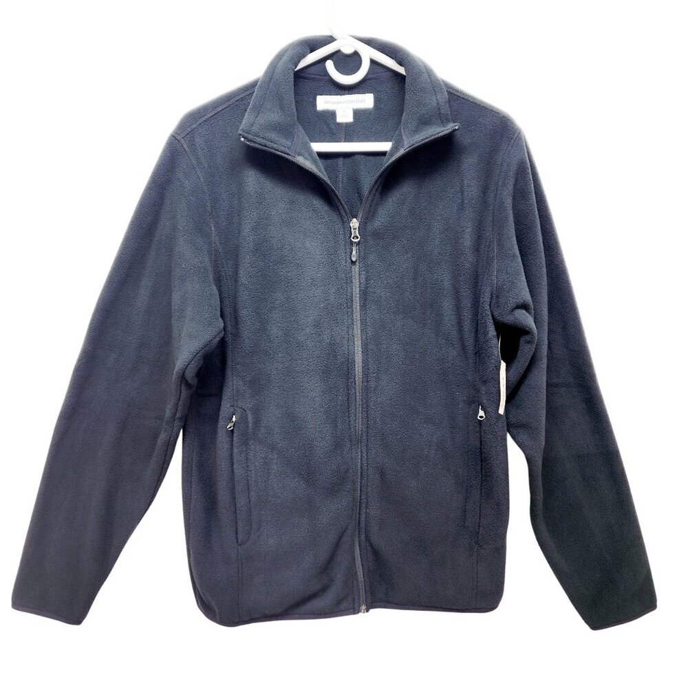 Essentials Size XS Black Full-Zip Fleece Jacket With Pockets Women